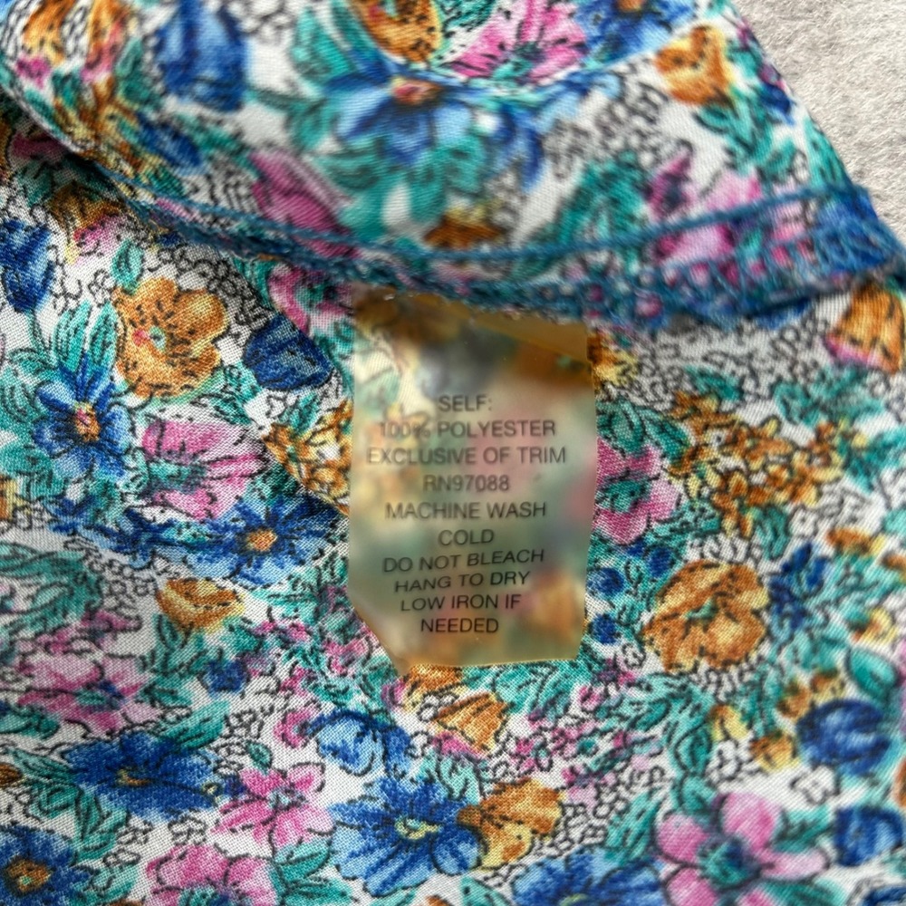 dELiA*s Floral Cami Top Womens Small Blue Y2K Babydoll Boho‎ Lace Feminine - Picture 7 of 9